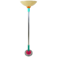 Resin, Chrome and Fiberglass Floor Lamp Postmodern Memphis Style by Steve Zoller