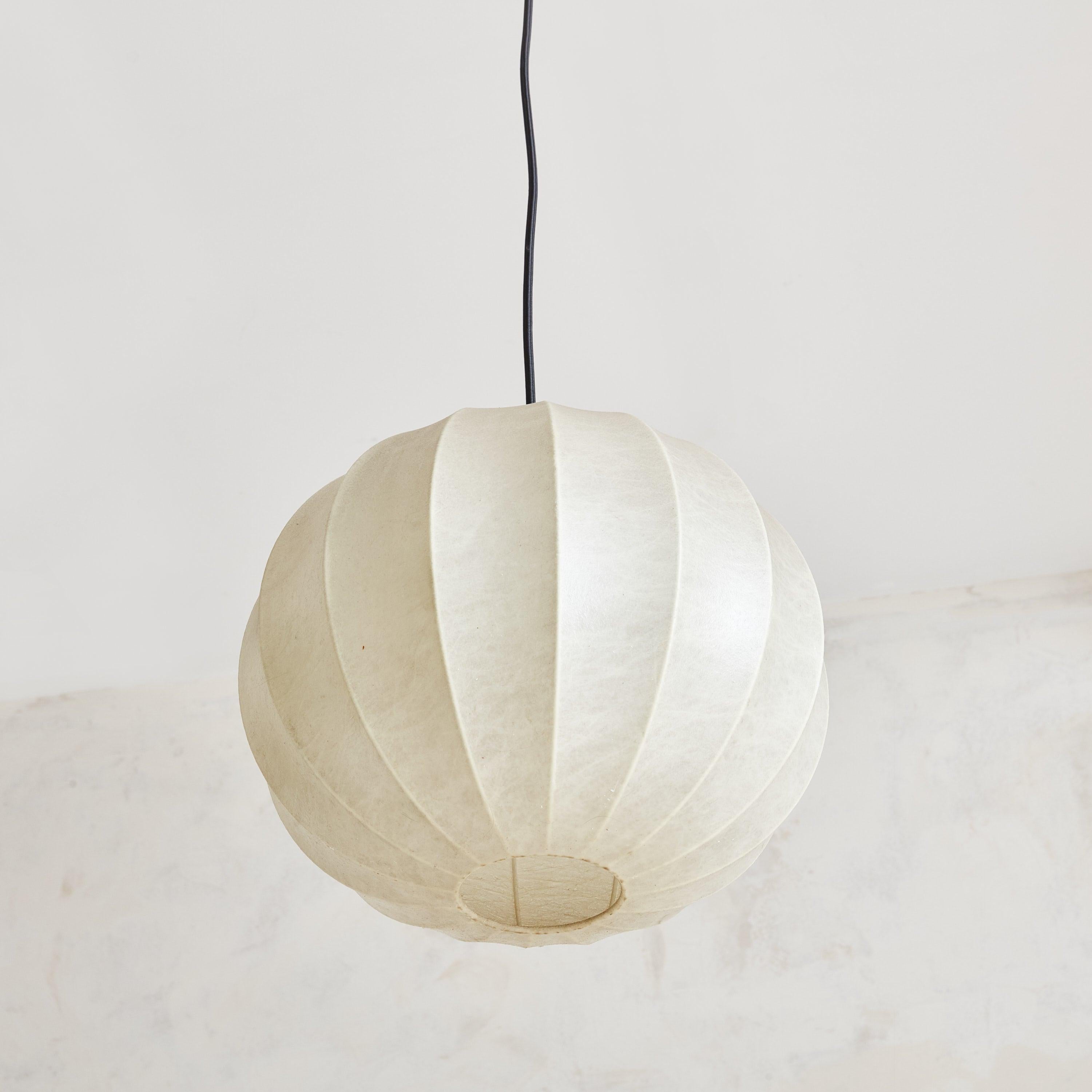 Mid-Century Modern Resin Cocoon Globe Pendant Light, Italy 1960s