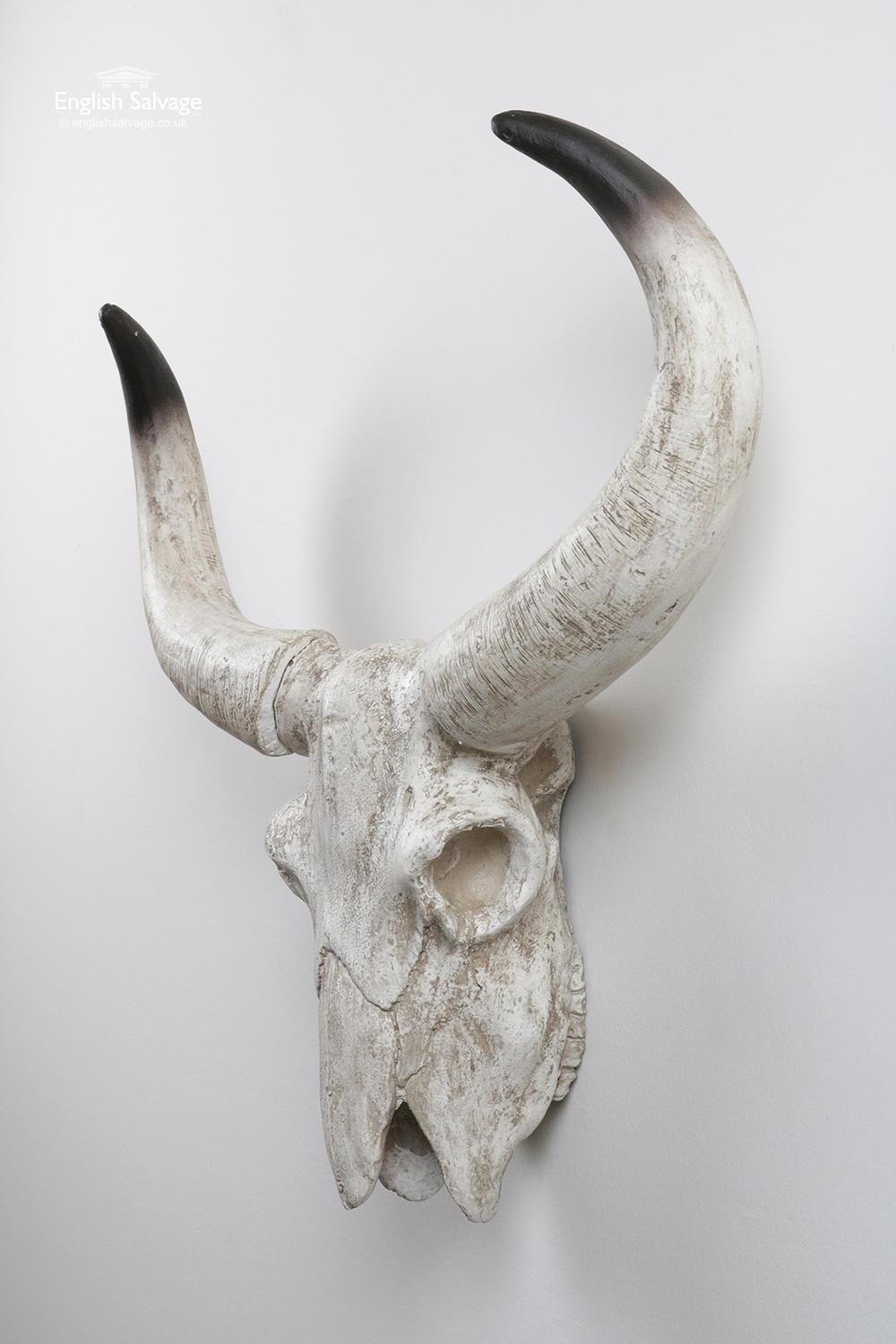 European Resin Cow Head and Horns, 20th Century For Sale
