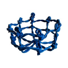 Resin Decorative Basket in Blue Epoxy Resin by Joseph Algieri