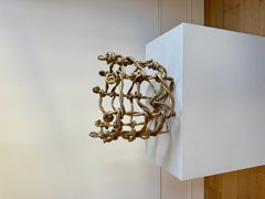 Dekorativer Korb aus goldenem Epoxidharz von Joseph Algieri