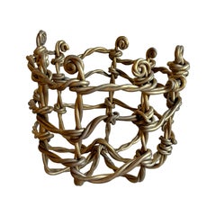 Resin Decorative Basket in Gold Epoxy Resin by Joseph Algieri