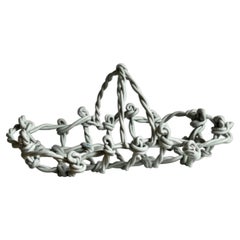 Resin Decorative Flower Basket in Grey Epoxy Resin by Joseph Algieri