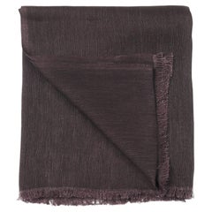 Bufanda tejida a mano de mezcla de lino, estilo clásico artesanal, en color marrón oscuro intenso y suave, de Resin