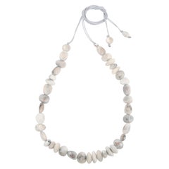 Resin Half Earth Necklace in Sandy Pearl