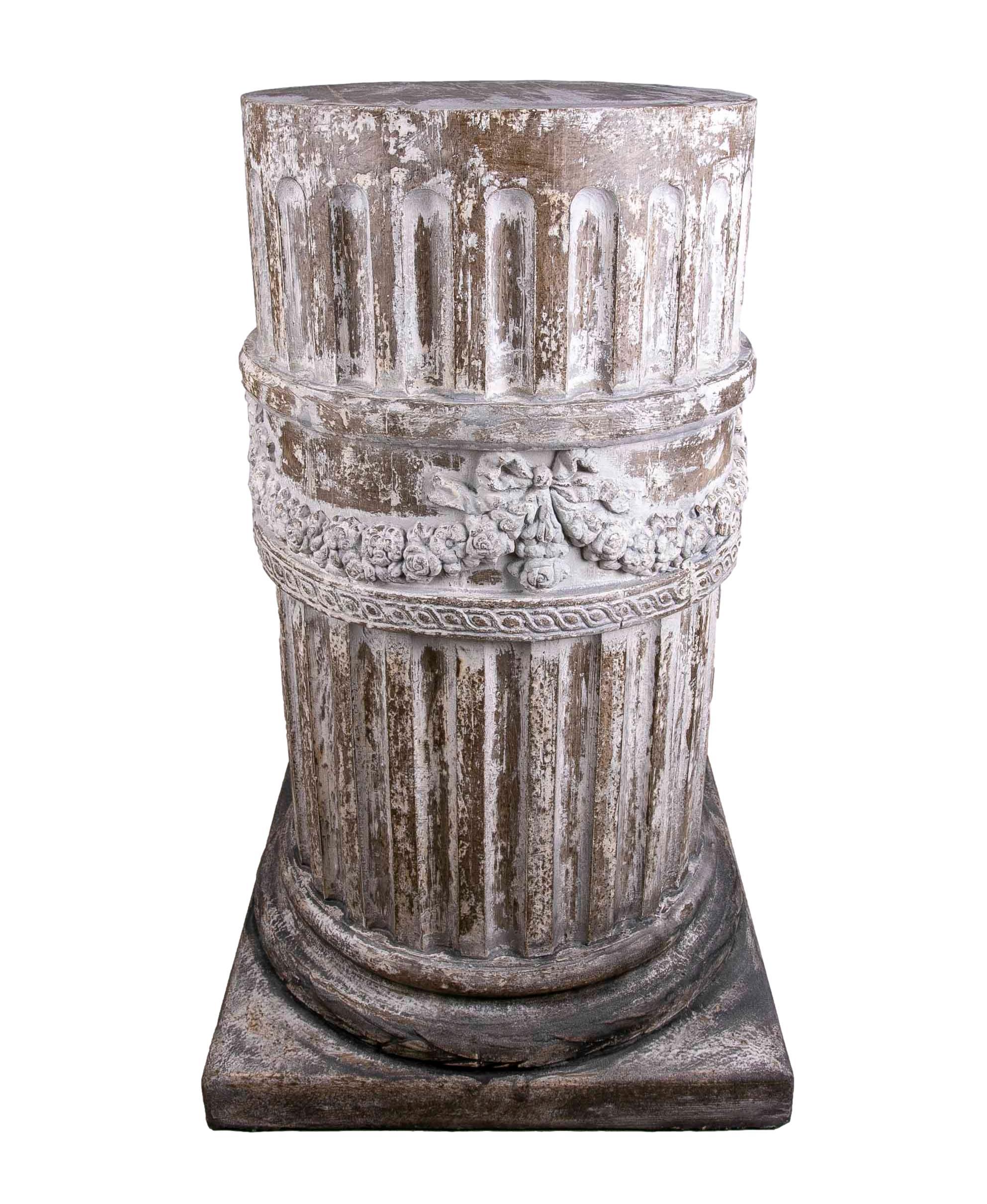 French Resin Imitation Wooden Stand with Antique Style Finish For Sale