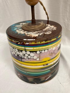 Resin lamp signed and dated by A. Romain