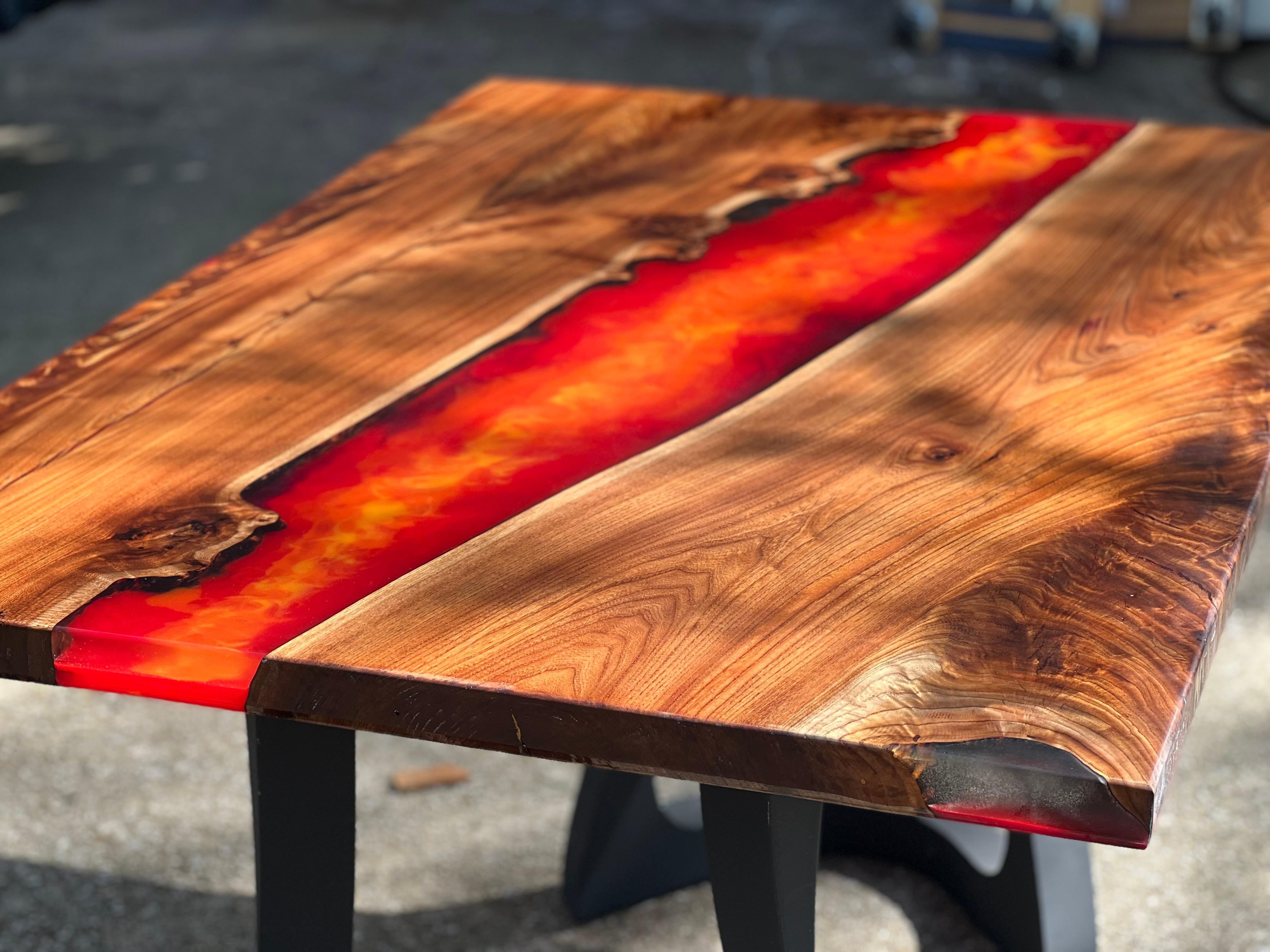 Organic Modern Resin Lava Table  For Sale
