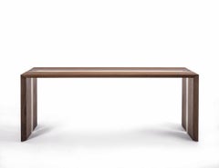 Resin Linea Console Table Walnut Wood and Resin