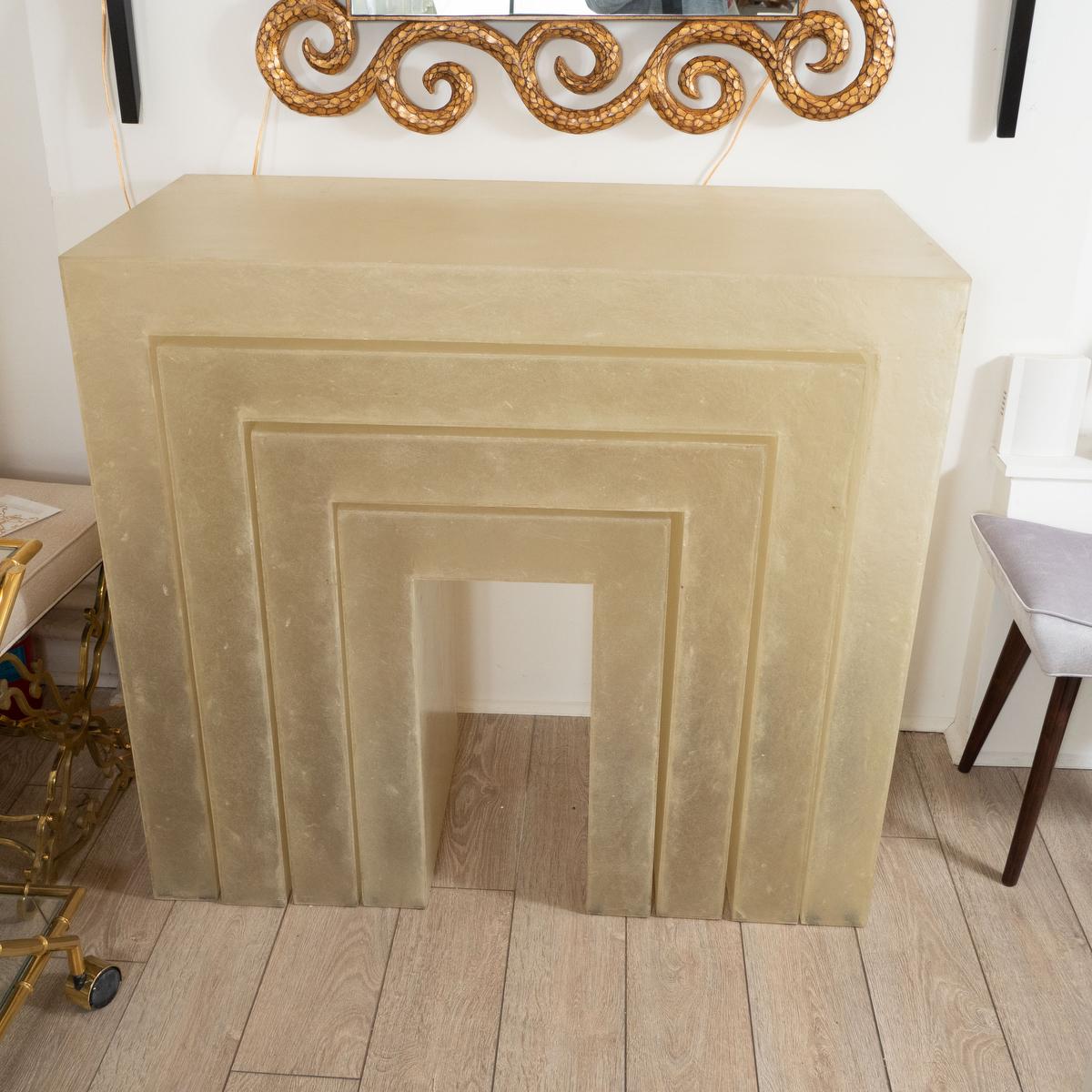 Unusual set of four resin nesting console tables.