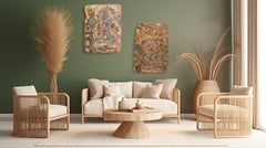 Resin Painting of Cruise Ship, 1990s, Set of 6