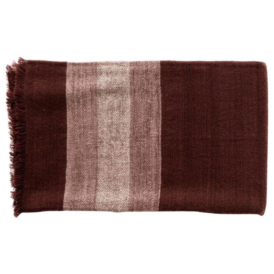 Resin Plush Handloom Queen Size Bedspread In Warm Resin Red In Herringbone Weave