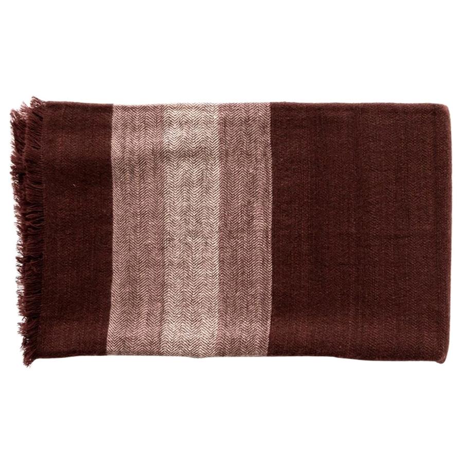 Large Plush Merino Resin Throw / Queen Bedspread / Coverlet In Deep Maroon Hues For Sale