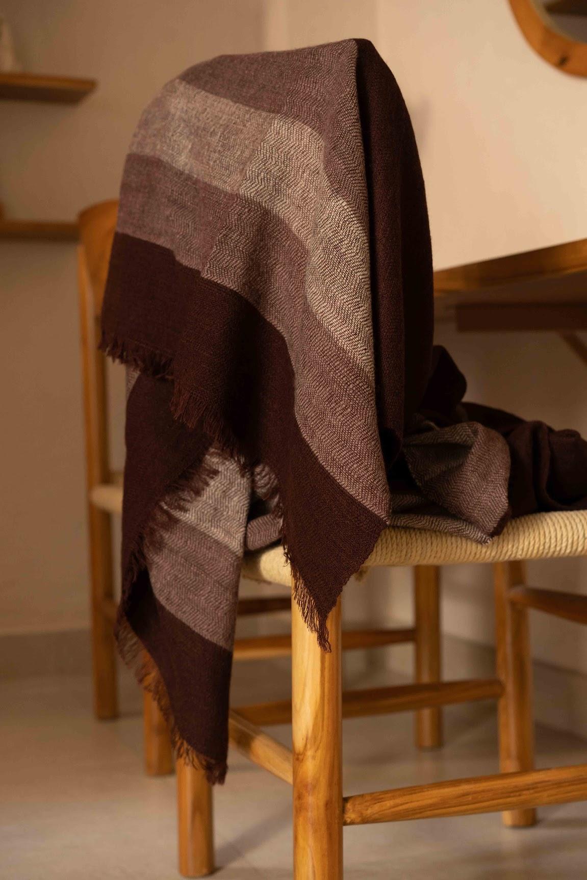 Yarn Large Plush Merino Resin Throw / Queen Bedspread / Coverlet In Deep Maroon Hues For Sale