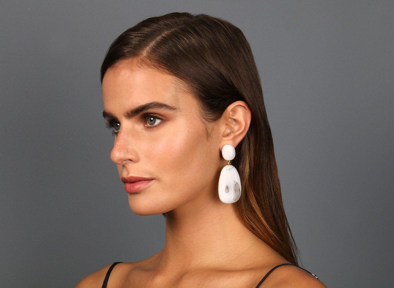 white resin earrings