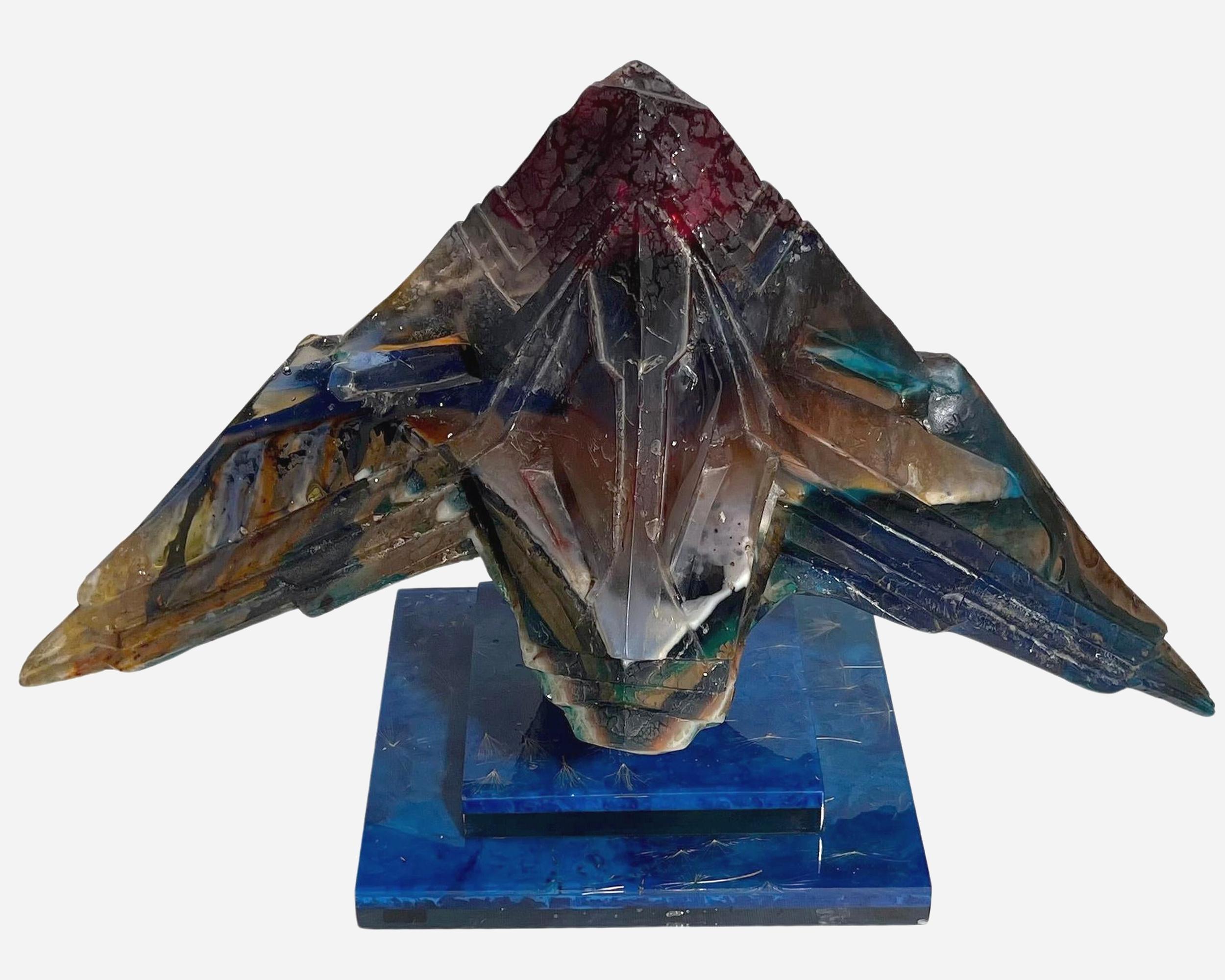 Scultura in resina multistrato che rappresenta una creatura onirica, creata in un progetto di Collaboration con Philippe Druillet. Un pezzo unico.
Larghezza totale: 73 cm (28,7 pollici)
Altezza: 45 cm (17,7 pollici)
Profondità: 40 cm (15,75