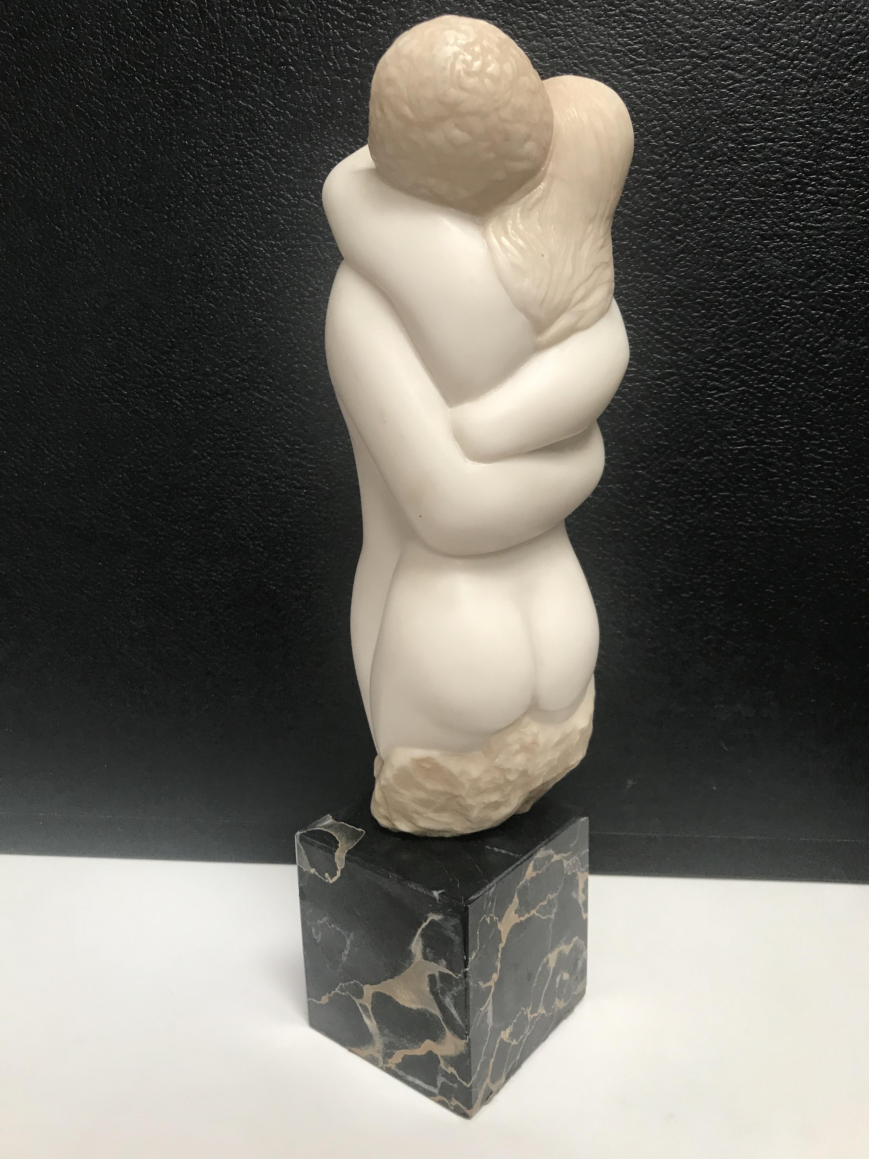 Mid-Century Modern Resin Sculpture of an Embracing Couple/
