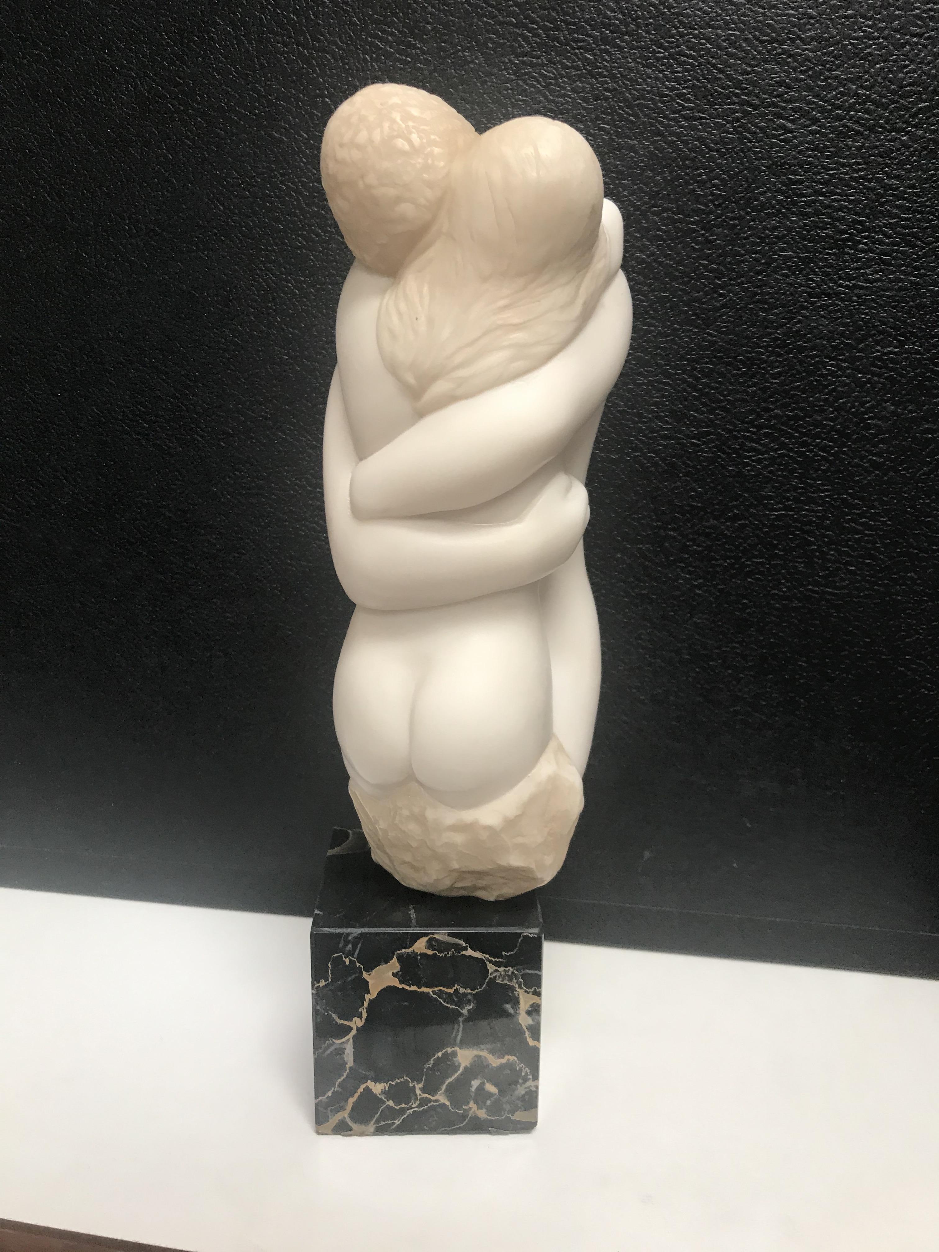 American Resin Sculpture of an Embracing Couple/