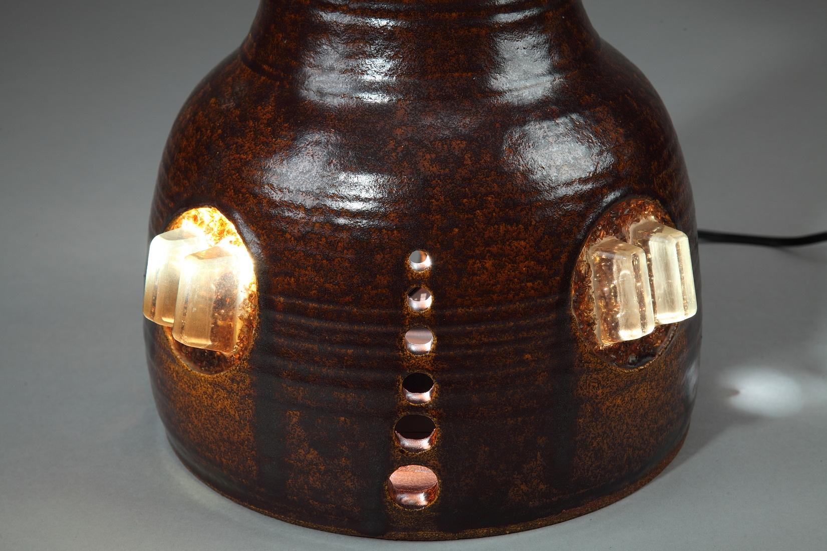 Lampe de table en résine des ateliers d'Accolay, années 1970  en vente 4