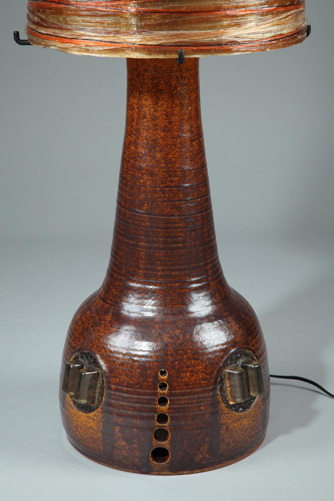 Resin Table Lamp from the Accolay Workshops, 1970s  In Good Condition For Sale In Paris, FR