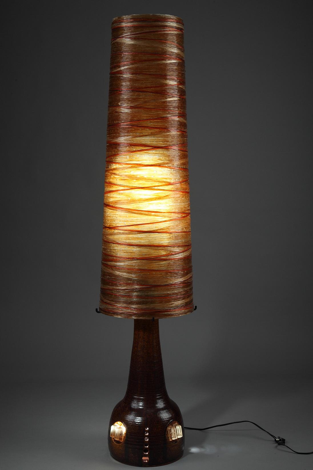 Ceramic Resin Table Lamp from the Accolay Workshops, 1970s  For Sale