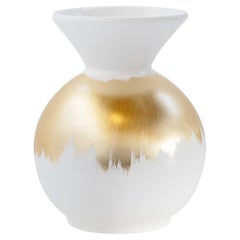 Kunstharzvase mit Weißgoldblatt, handgefertigt in Portugal von Lusitanus Home