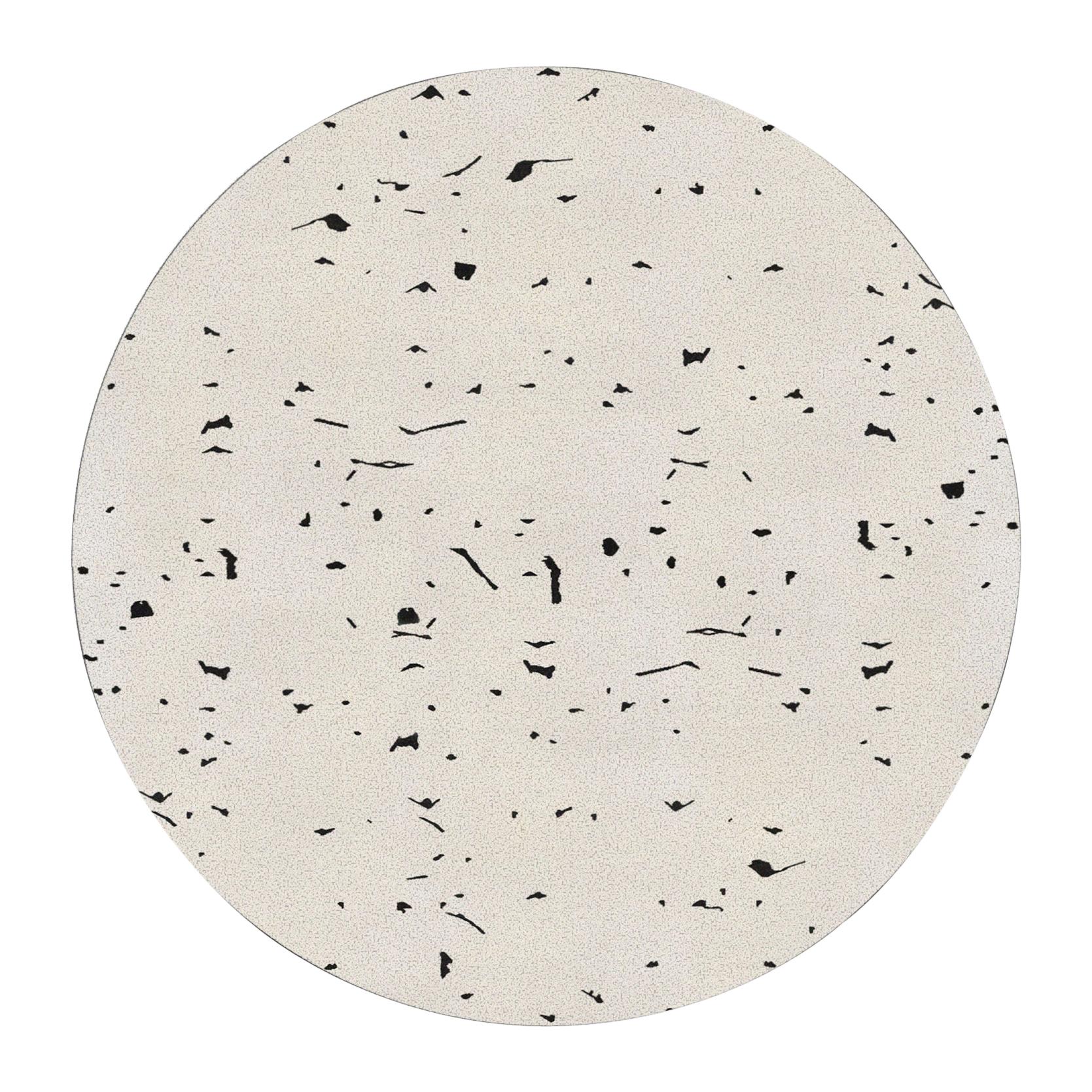 Modern Circular Resistant Black & White Rug by Deanna Comellini ø200 cm