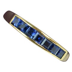 Resizing 18 Carat Yellow Gold and Sapphire Half Eternity Stack Ring