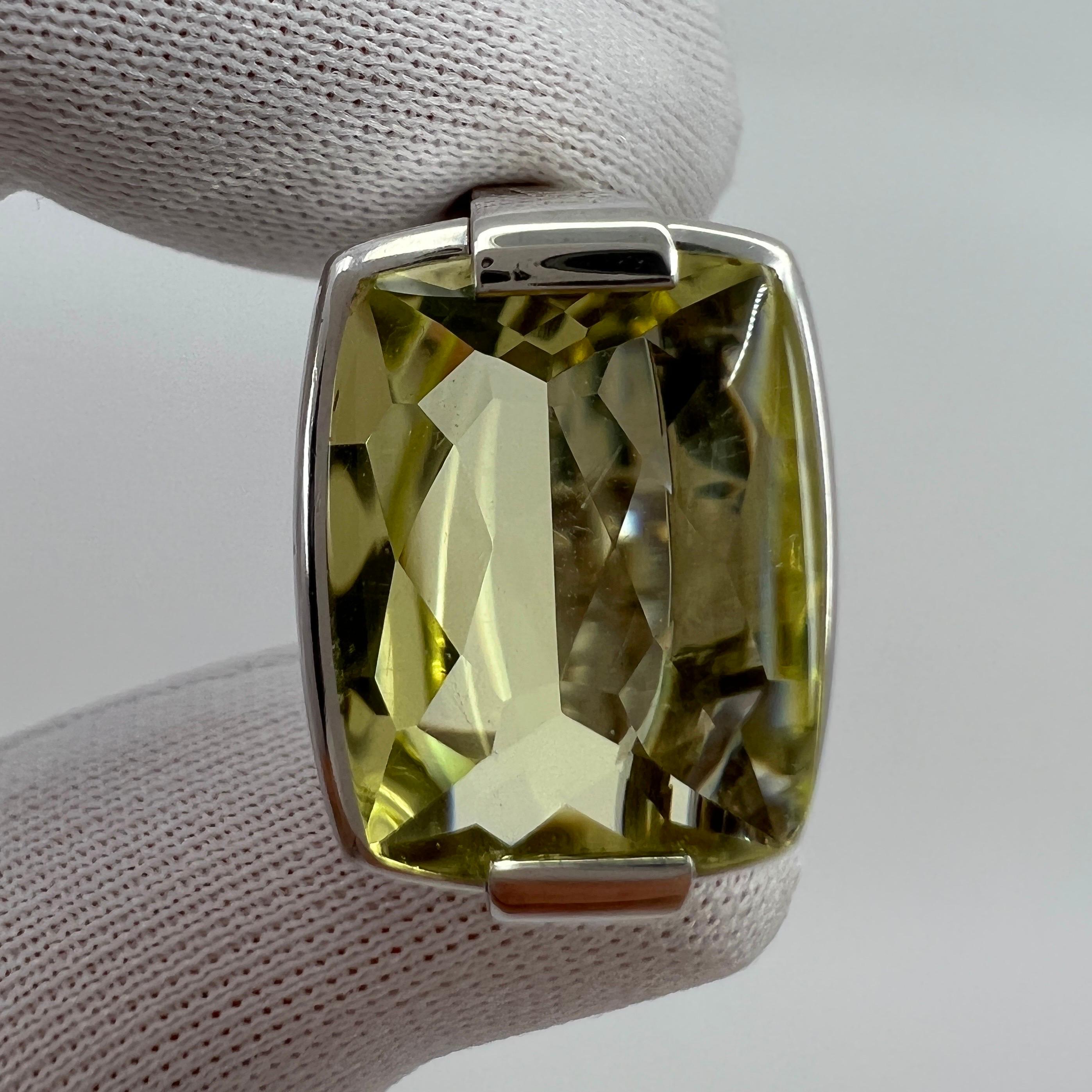 Resizing charge* Bvlgari Allegra Yellow Citrine Lemon Quartz 18k White Gold Ring en vente 5