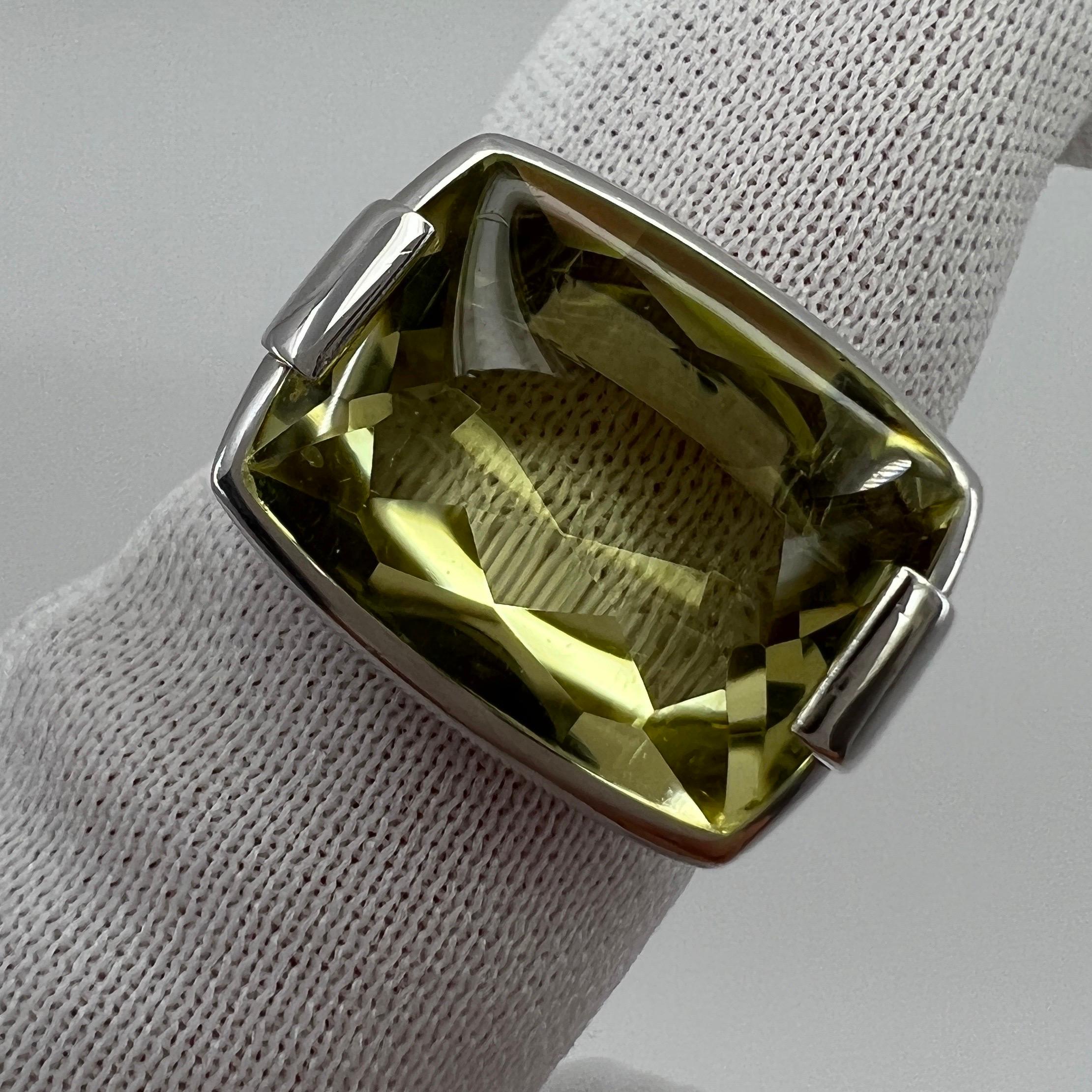 Resizing charge* Bvlgari Allegra Yellow Citrine Lemon Quartz 18k White Gold Ring en vente 7