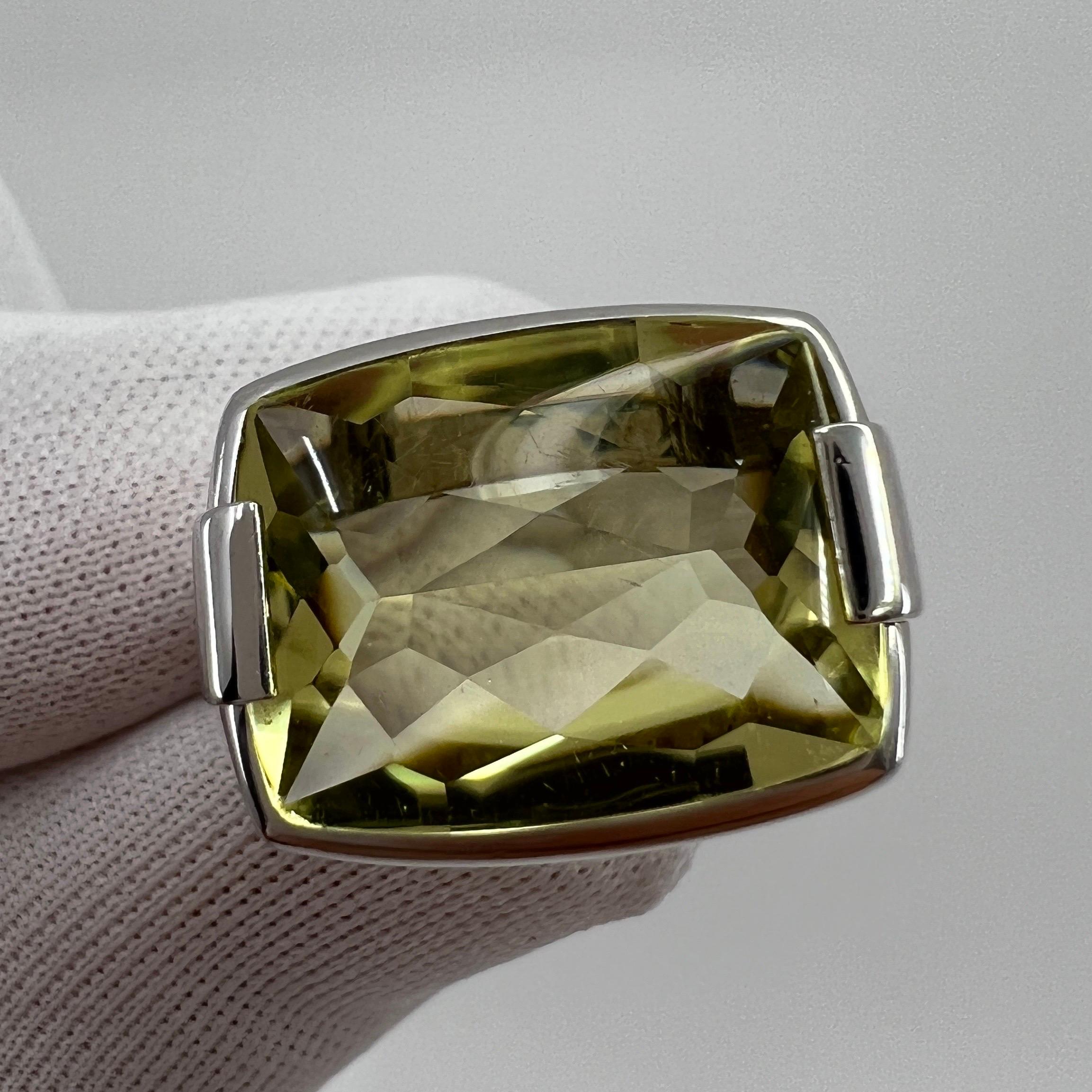 Resizing charge* Bvlgari Allegra Yellow Citrine Lemon Quartz 18k White Gold Ring en vente 8