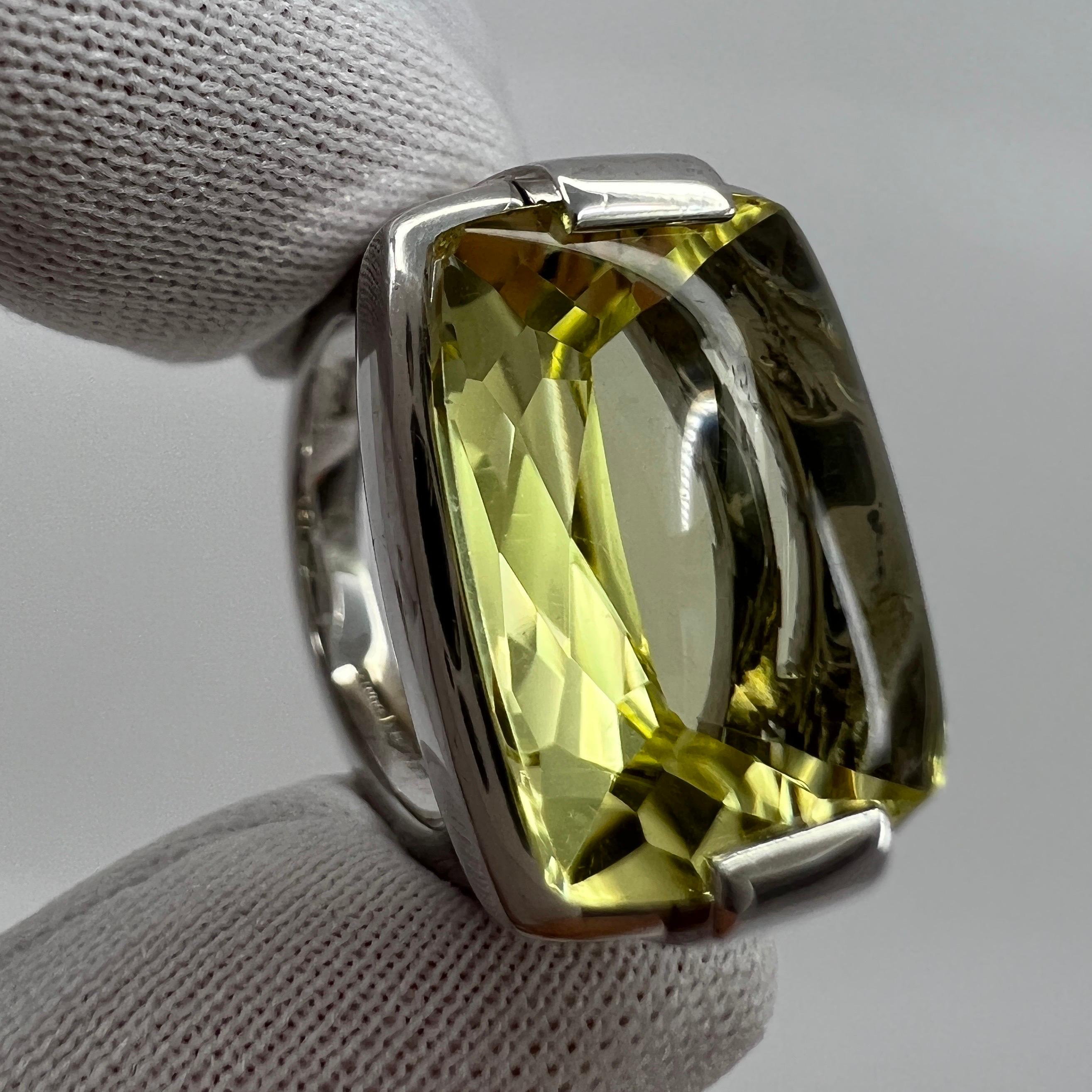 Resizing charge* Bvlgari Allegra Yellow Citrine Lemon Quartz 18k White Gold Ring en vente 9