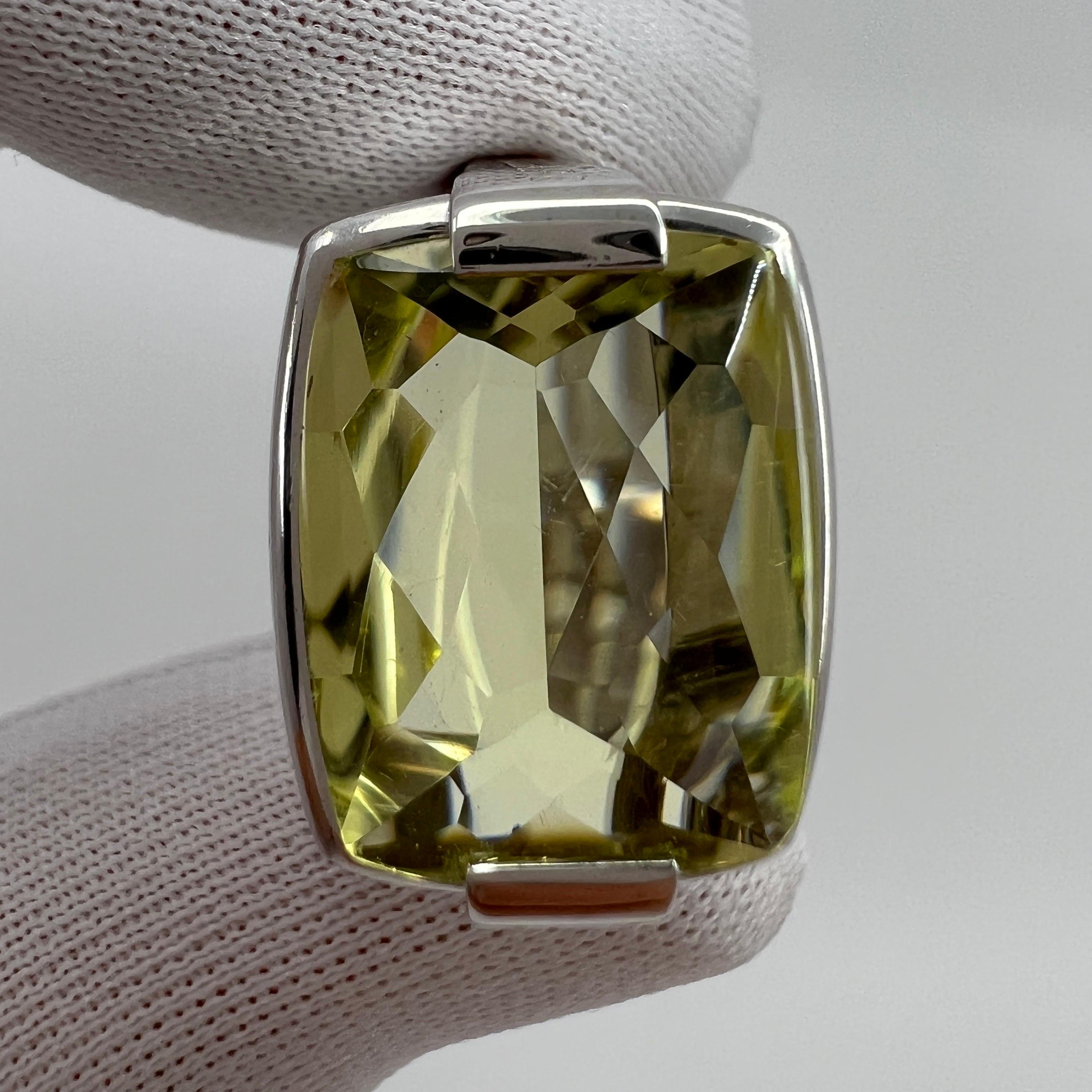 Resizing charge* Bvlgari Allegra Yellow Citrine Lemon Quartz 18k White Gold Ring Excellent état - En vente à Birmingham, GB