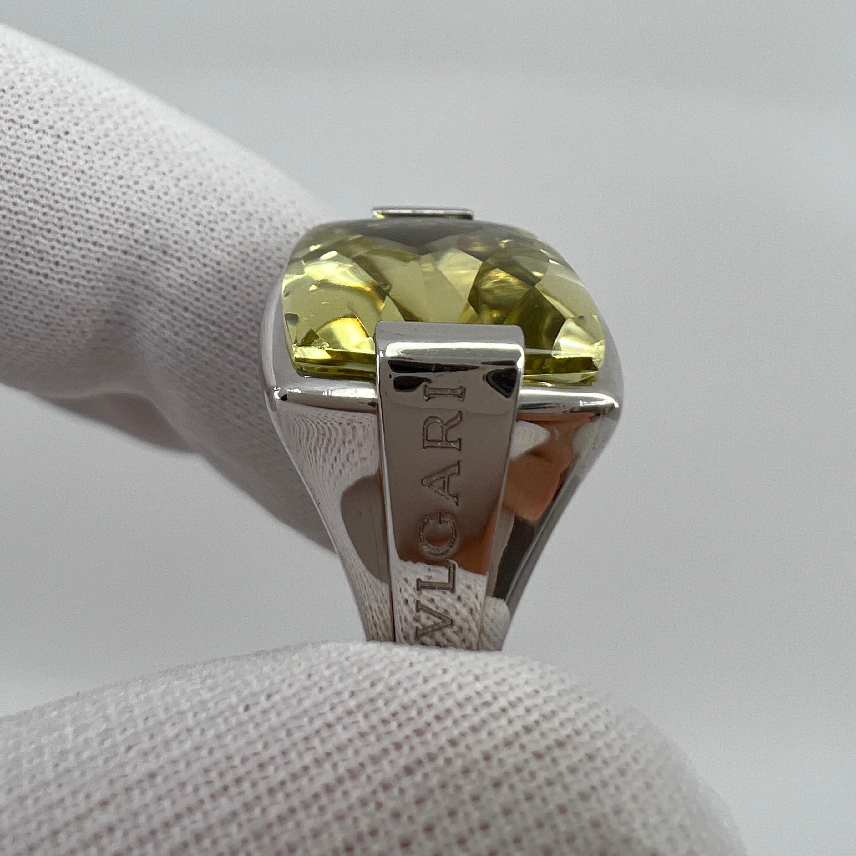 Resizing charge* Bvlgari Allegra Yellow Citrine Lemon Quartz 18k White Gold Ring Unisexe en vente
