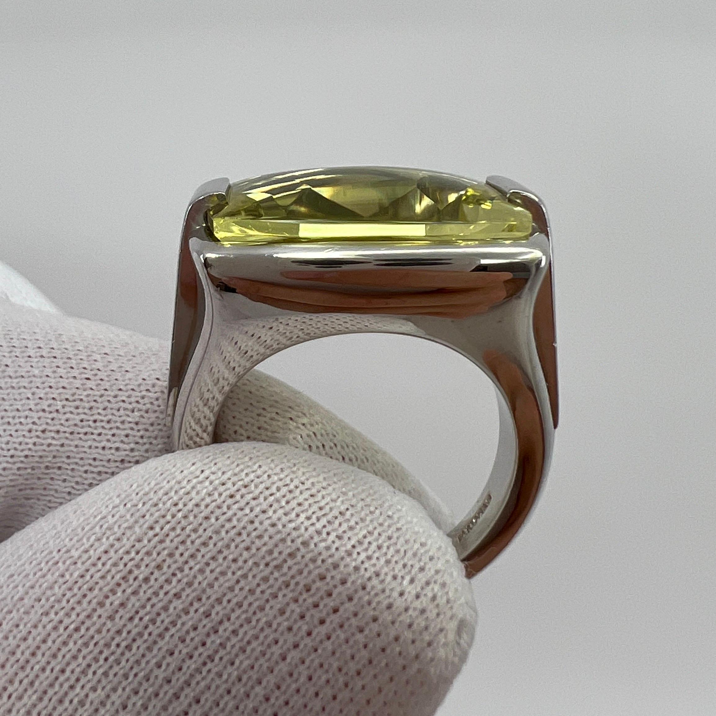 Resizing charge* Bvlgari Allegra Yellow Citrine Lemon Quartz 18k White Gold Ring en vente 1