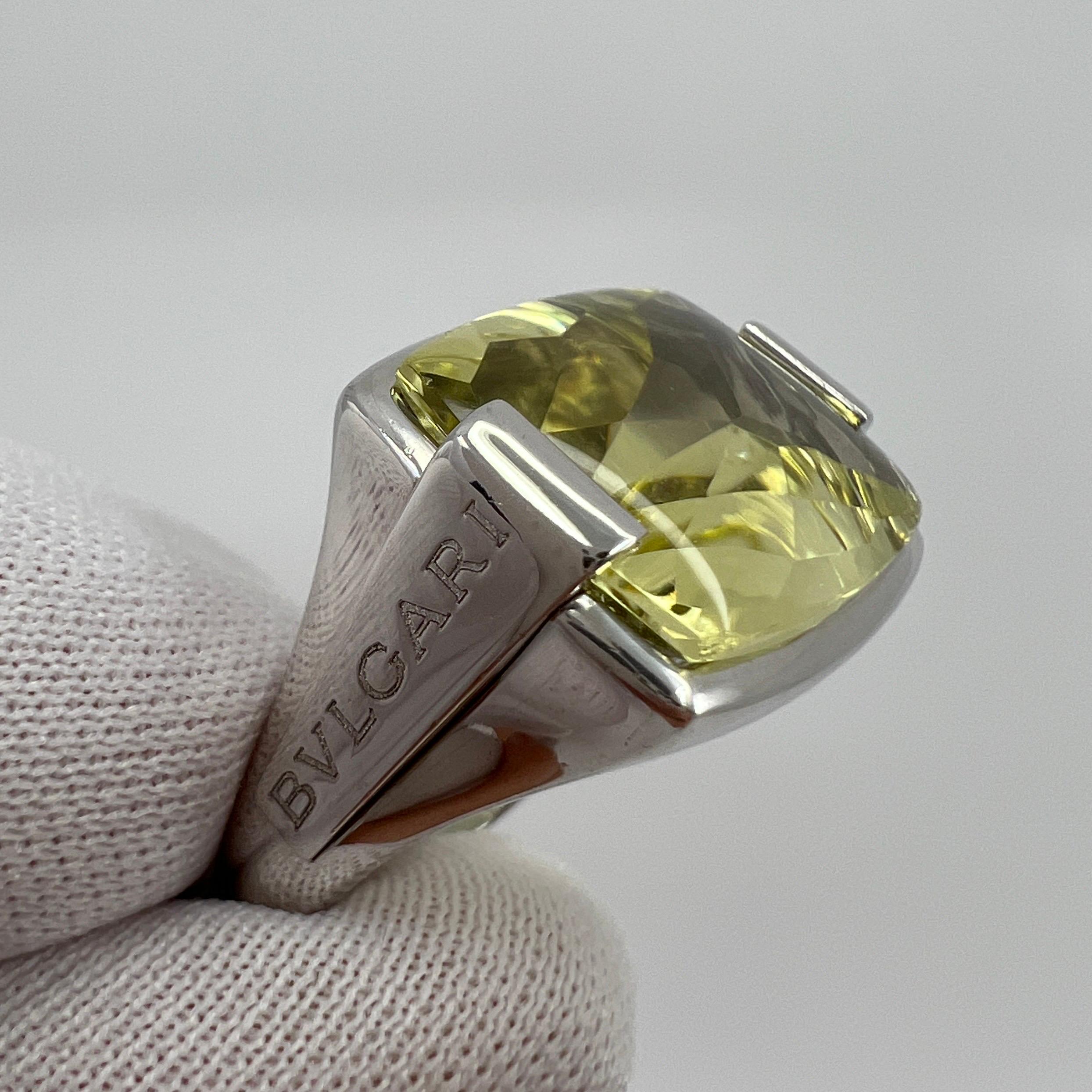 Resizing charge* Bvlgari Allegra Yellow Citrine Lemon Quartz 18k White Gold Ring en vente 2