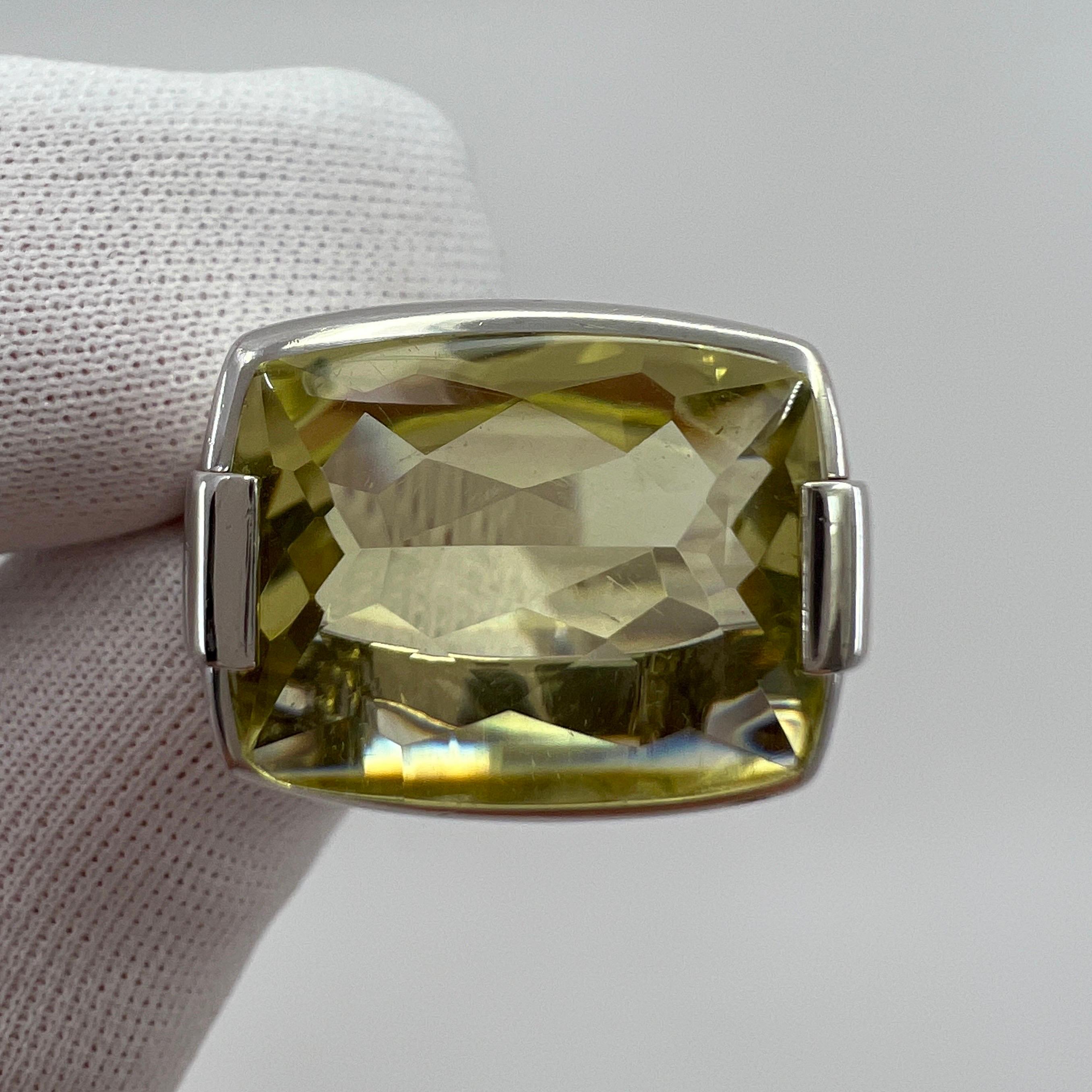 Resizing charge* Bvlgari Allegra Yellow Citrine Lemon Quartz 18k White Gold Ring en vente 4
