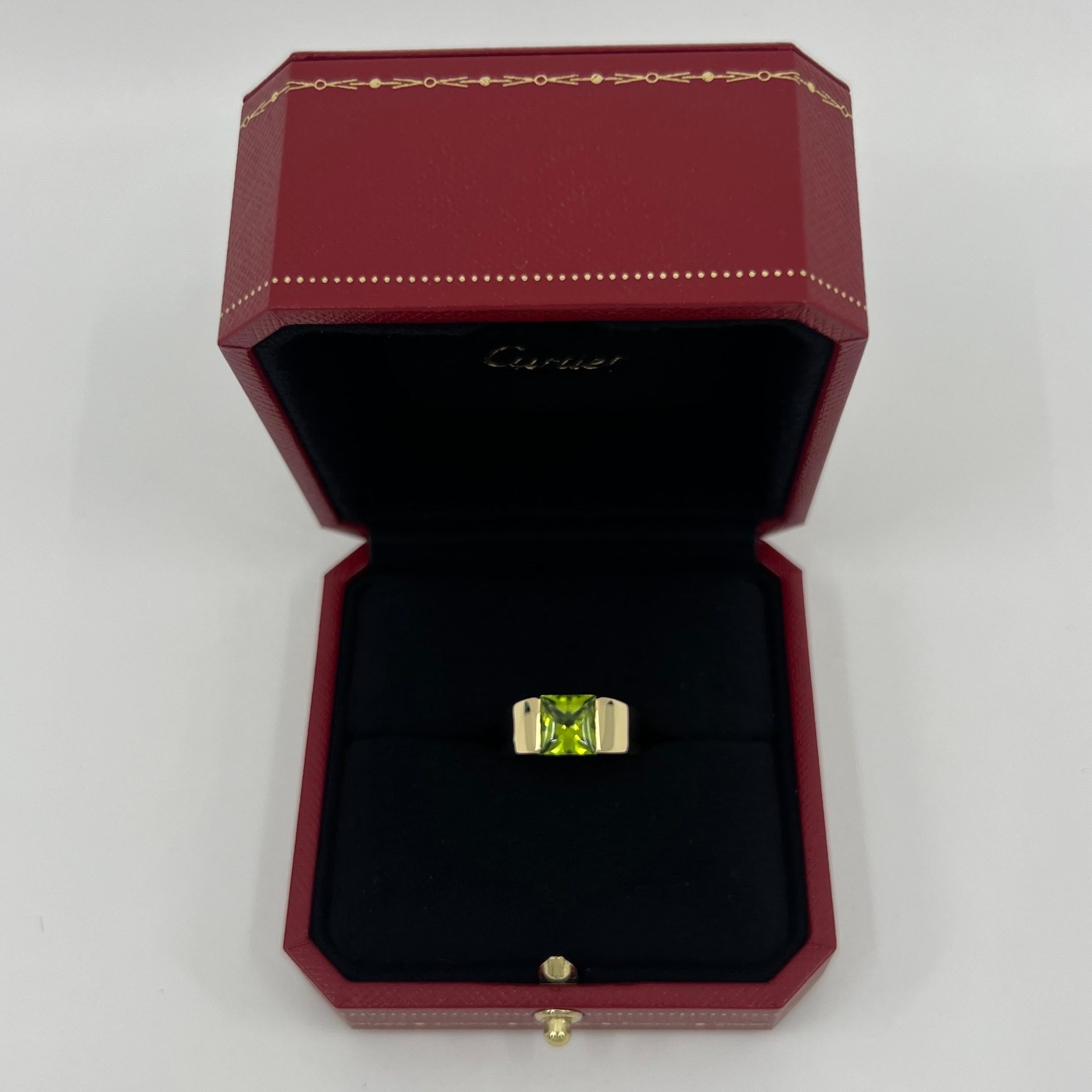RESIZING CHARGE FOR Cartier Large Vivid Green Peridot 18k Yellow Gold Tank Band 3