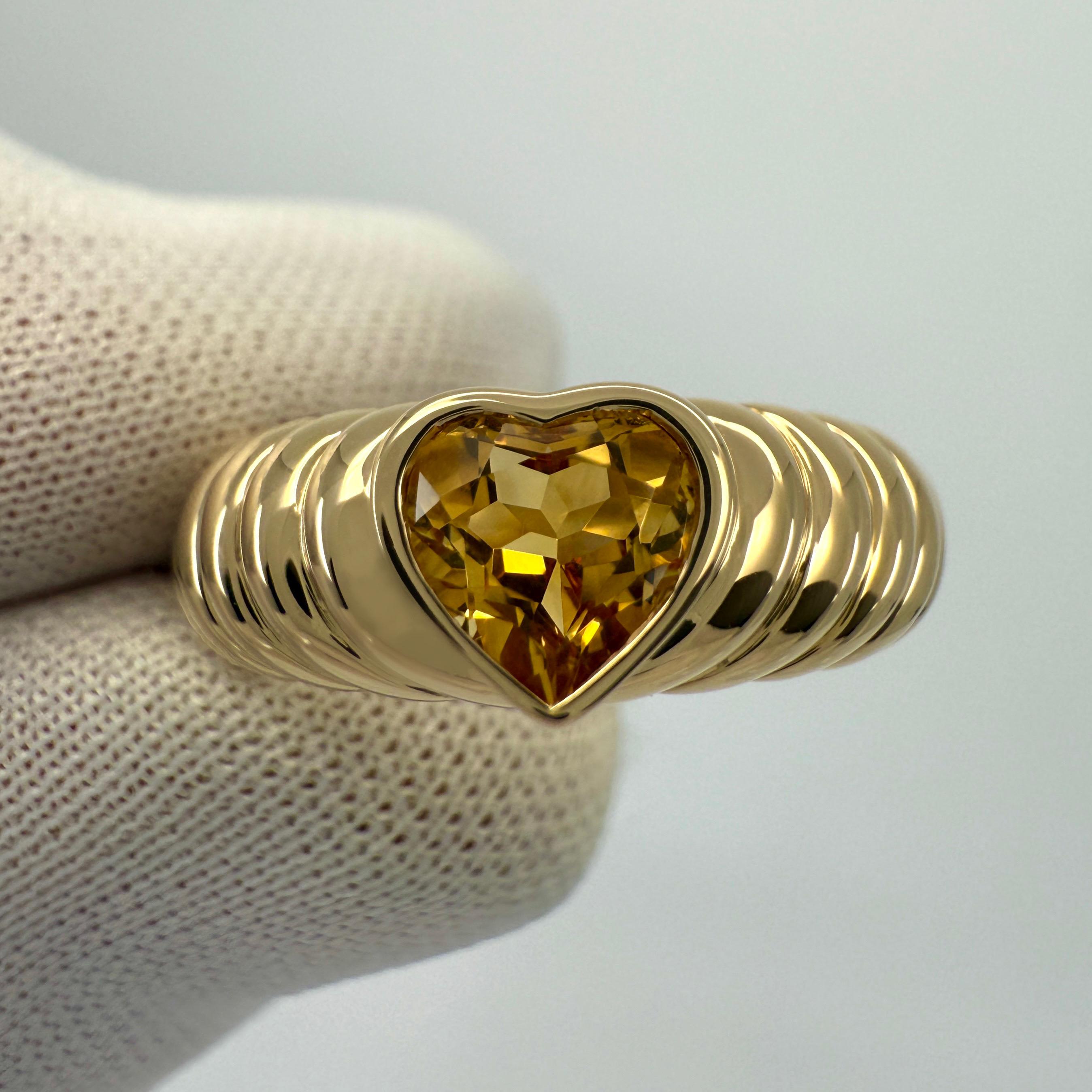 RECARGO POR Tiffany & Co. Citrino Naranja Vivo Talla Corazón Oro Amarillo 18k Corte de corazón en venta