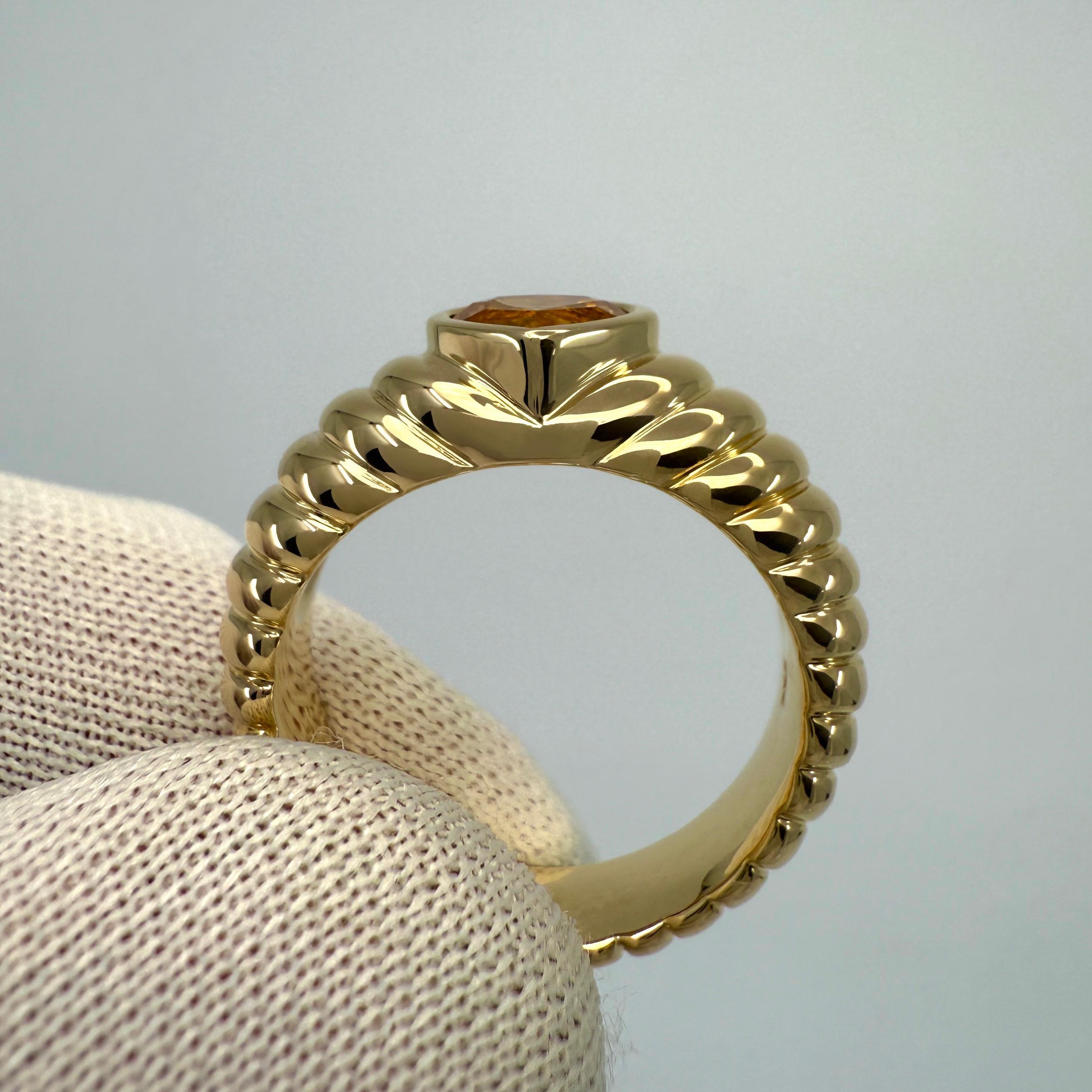 RECARGO POR Tiffany & Co. Citrino Naranja Vivo Talla Corazón Oro Amarillo 18k en Excelente estado para la venta en Birmingham, GB