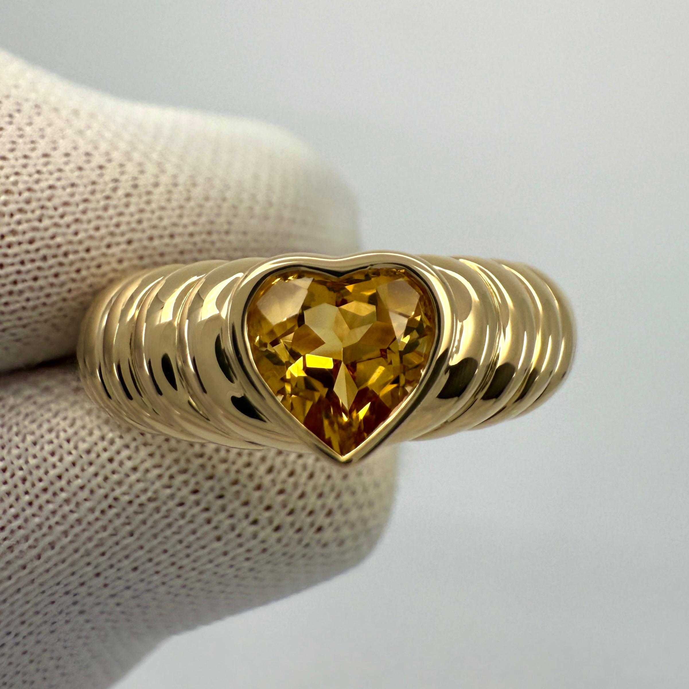 RECARGO POR Tiffany & Co. Citrino Naranja Vivo Talla Corazón Oro Amarillo 18k en venta 2