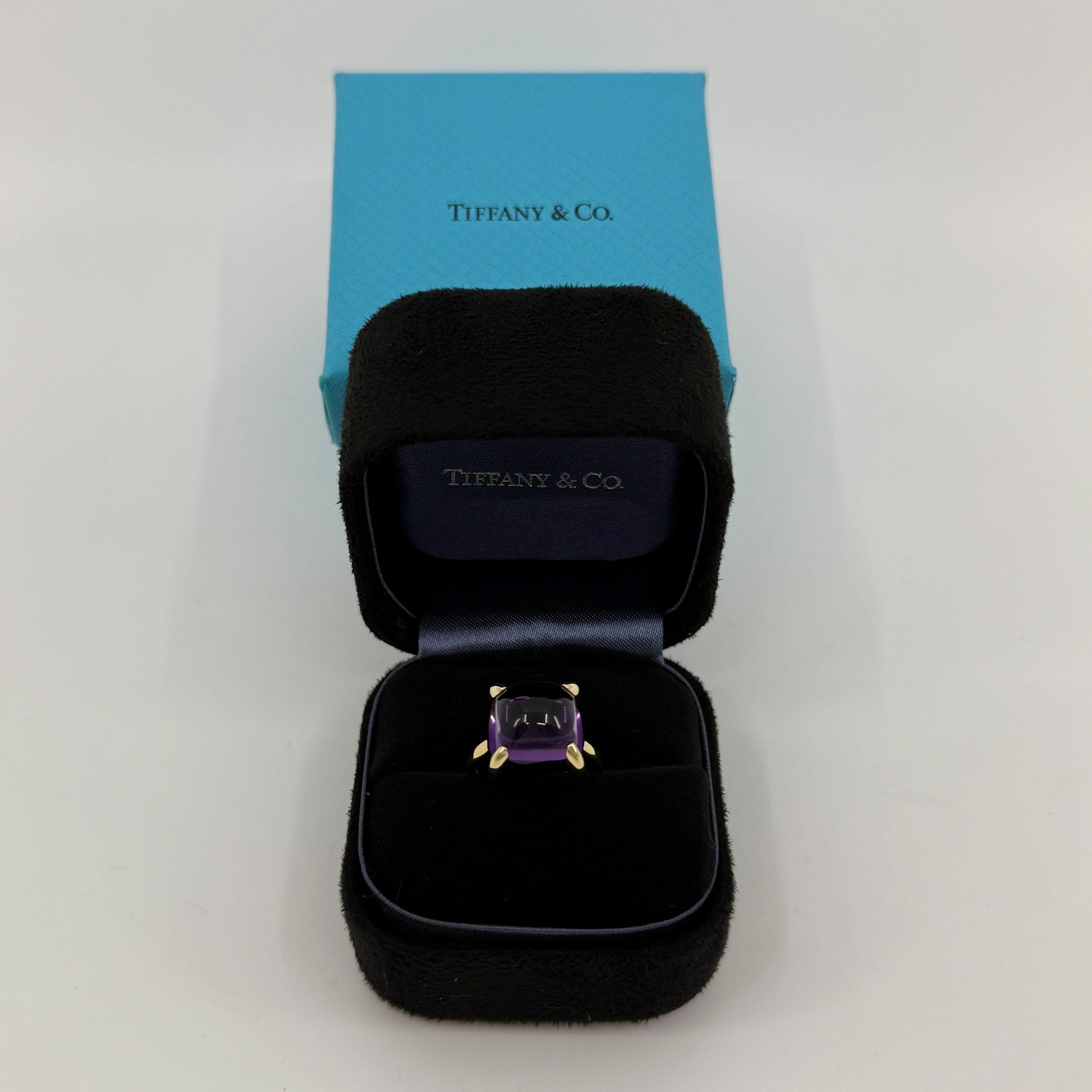 Resizing Charge**
This listing is for resizing already purchased ring to US 8.
Purchasing this confirms you accept resized rings are not returnable.

Vintage Tiffany & Co. Paloma Picasso Purple Amethyst Sugar Stack 18k Yellow Gold Ring.
Large stone