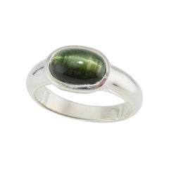 Resizing to 7.5 Cat's eye green tourmaline silver ring