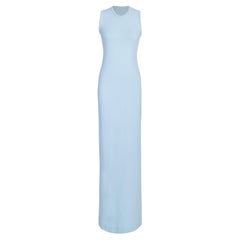 Robe pull sans manches Halston bleu ciel Resort 1972