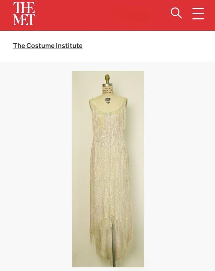 Resort 1982 Halston Rainbow Hand-Beaded Fringe High-Low Gown 2