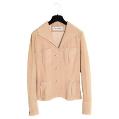 Resort 2000 Galliano FR38 Light Peach Suede Bar Jacket US8