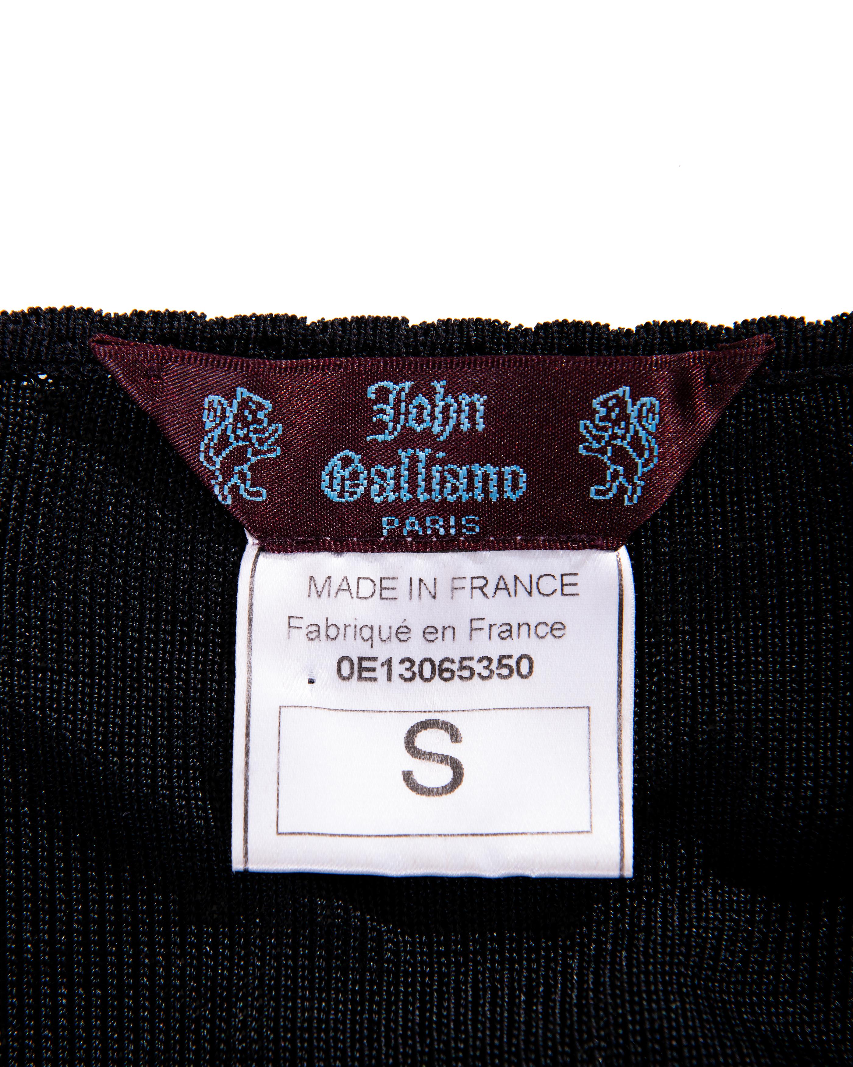 Robe-culotte John Galliano en maille ajourée noire à longueur genou, Resort 2000 en vente 4