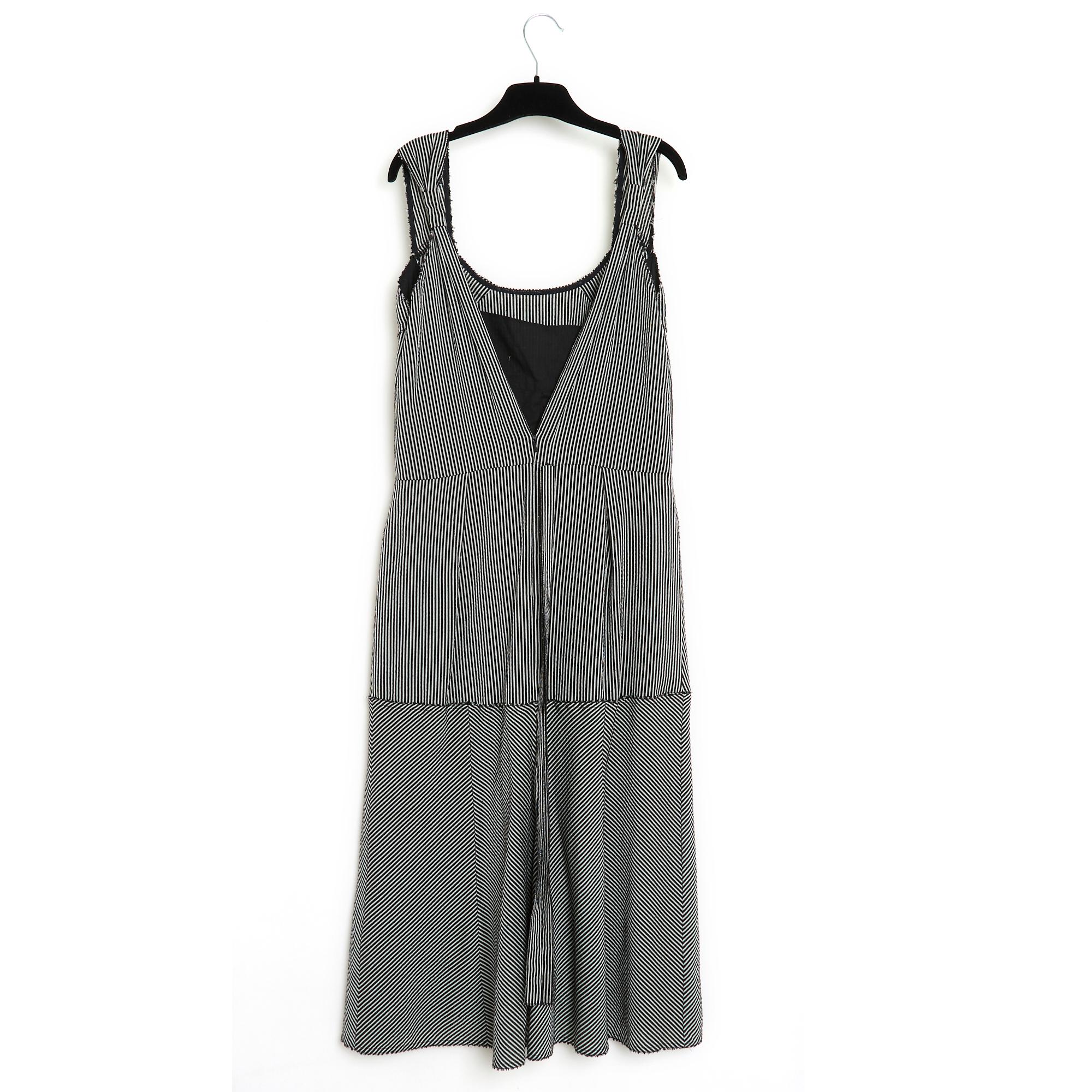 Resort 2006 Roland Mouret Cotton Silk Black Grey Dress FR40 For Sale 2