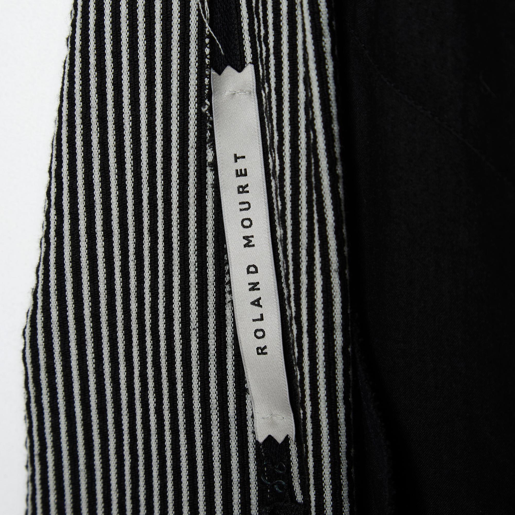 Resort 2006 Roland Mouret Cotton Silk Black Grey Dress FR40 For Sale 3