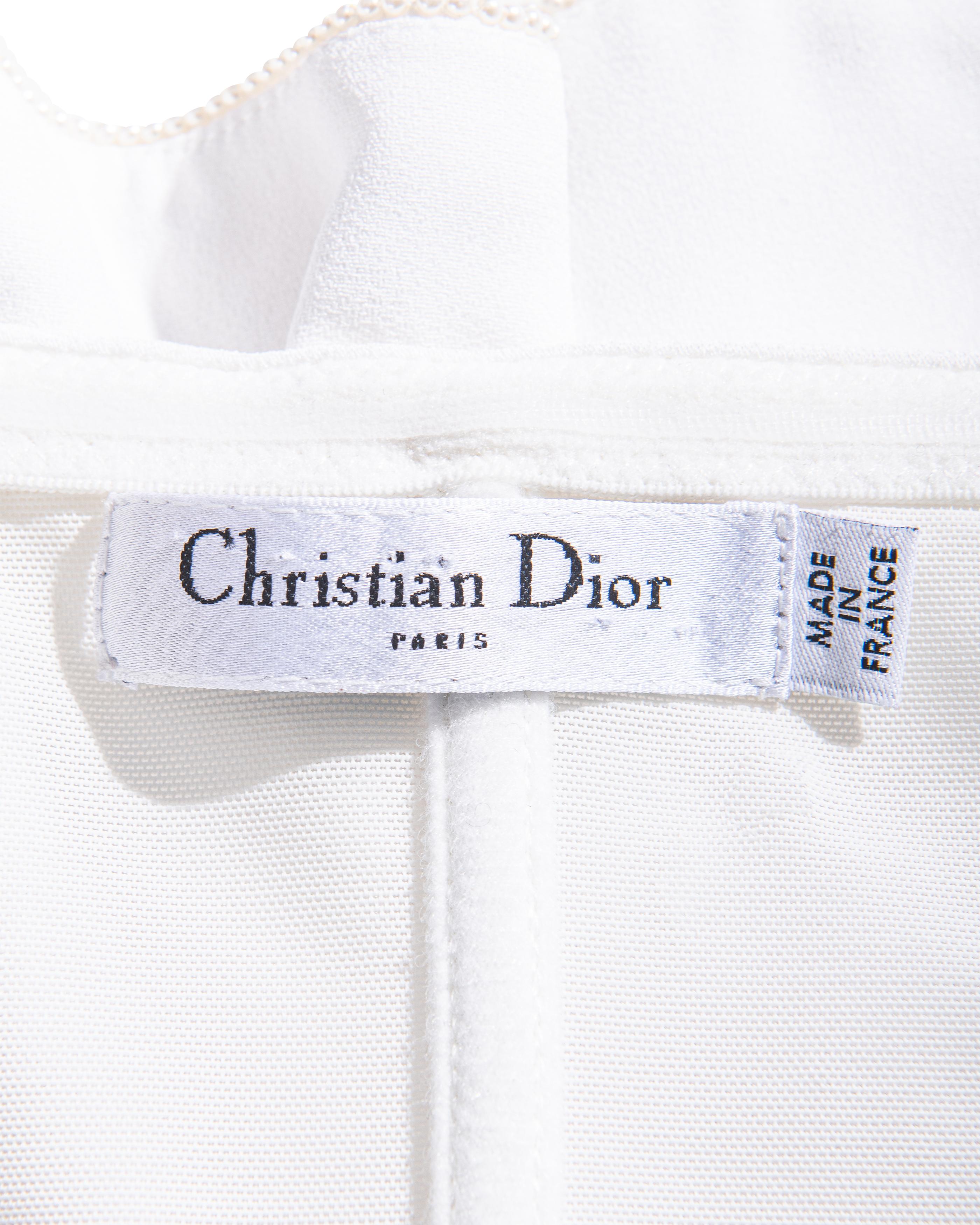Resort 2008 Christian Dior White Strapless Gown with Glass Embellished Bust 3
